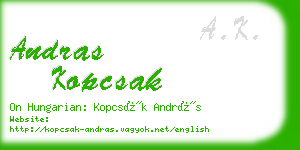 andras kopcsak business card